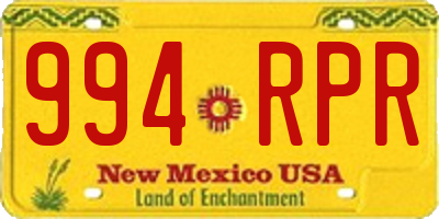 NM license plate 994RPR