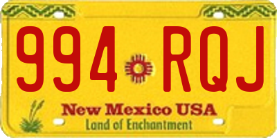 NM license plate 994RQJ
