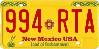 NM license plate 994RTA