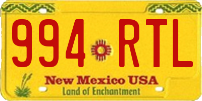 NM license plate 994RTL