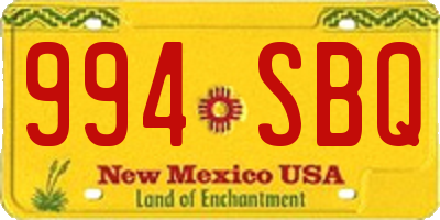 NM license plate 994SBQ