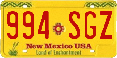 NM license plate 994SGZ