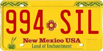 NM license plate 994SIL