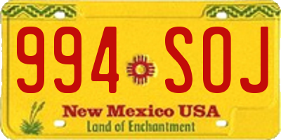 NM license plate 994SOJ