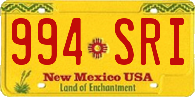 NM license plate 994SRI