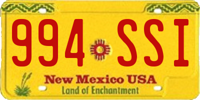 NM license plate 994SSI