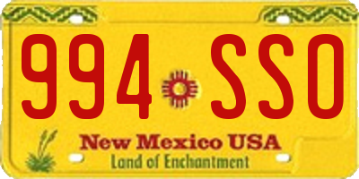 NM license plate 994SSO