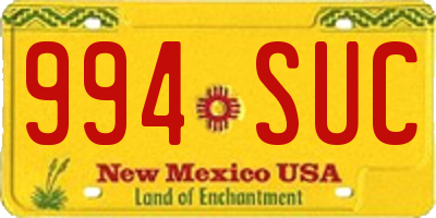 NM license plate 994SUC