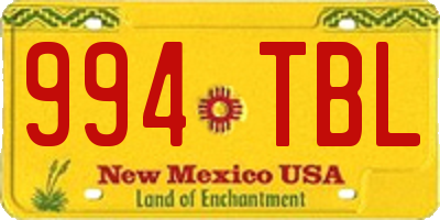 NM license plate 994TBL