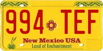 NM license plate 994TEF