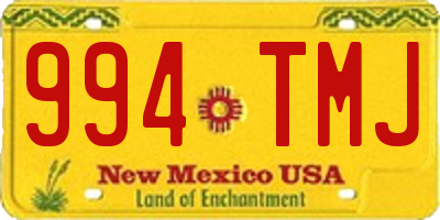 NM license plate 994TMJ