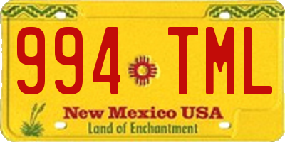 NM license plate 994TML
