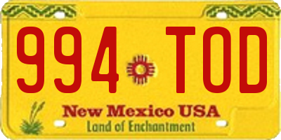 NM license plate 994TOD