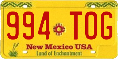 NM license plate 994TOG