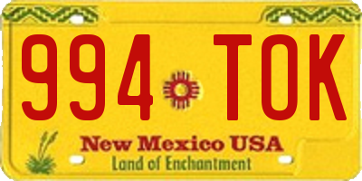 NM license plate 994TOK