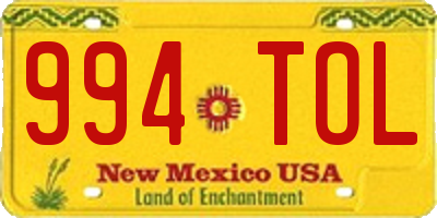NM license plate 994TOL