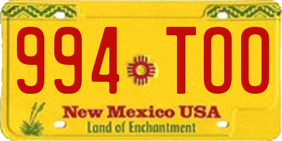 NM license plate 994TOO