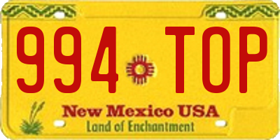 NM license plate 994TOP