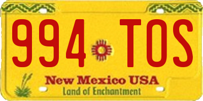 NM license plate 994TOS