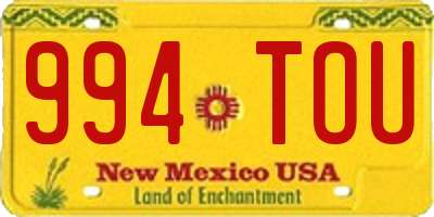 NM license plate 994TOU
