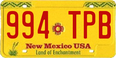 NM license plate 994TPB