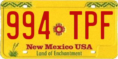 NM license plate 994TPF