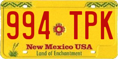 NM license plate 994TPK