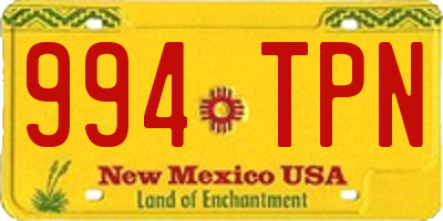 NM license plate 994TPN