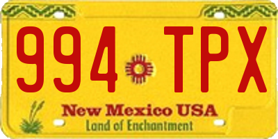 NM license plate 994TPX