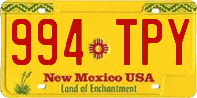 NM license plate 994TPY