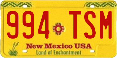 NM license plate 994TSM