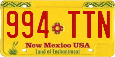 NM license plate 994TTN