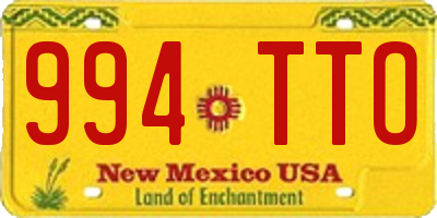 NM license plate 994TTO