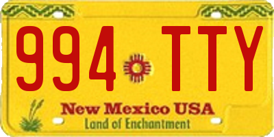 NM license plate 994TTY
