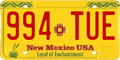 NM license plate 994TUE