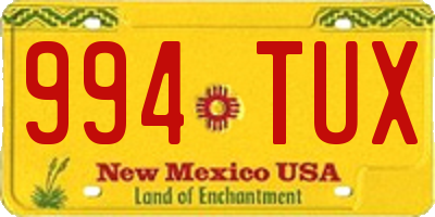 NM license plate 994TUX
