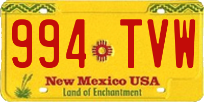 NM license plate 994TVW