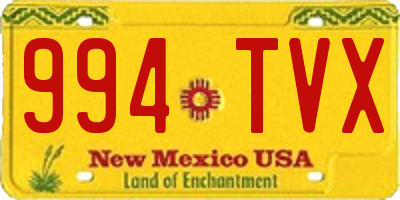 NM license plate 994TVX