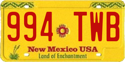 NM license plate 994TWB