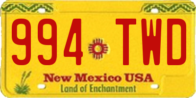 NM license plate 994TWD