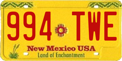 NM license plate 994TWE