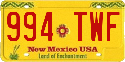 NM license plate 994TWF