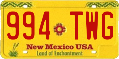 NM license plate 994TWG