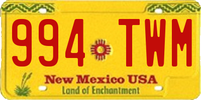 NM license plate 994TWM