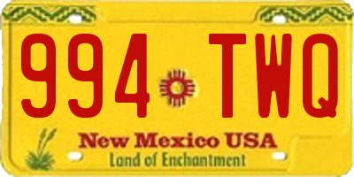 NM license plate 994TWQ