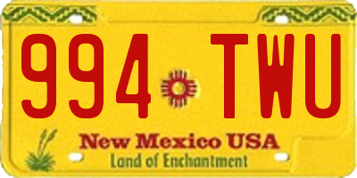 NM license plate 994TWU