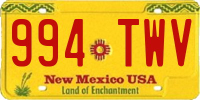 NM license plate 994TWV
