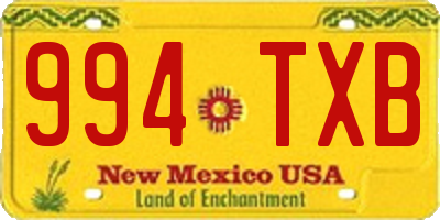 NM license plate 994TXB