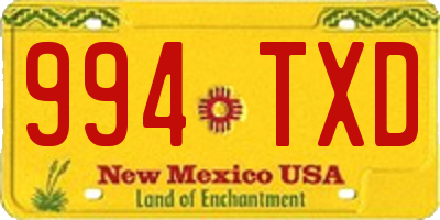 NM license plate 994TXD