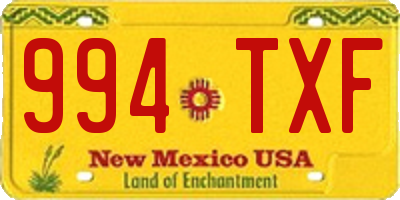 NM license plate 994TXF